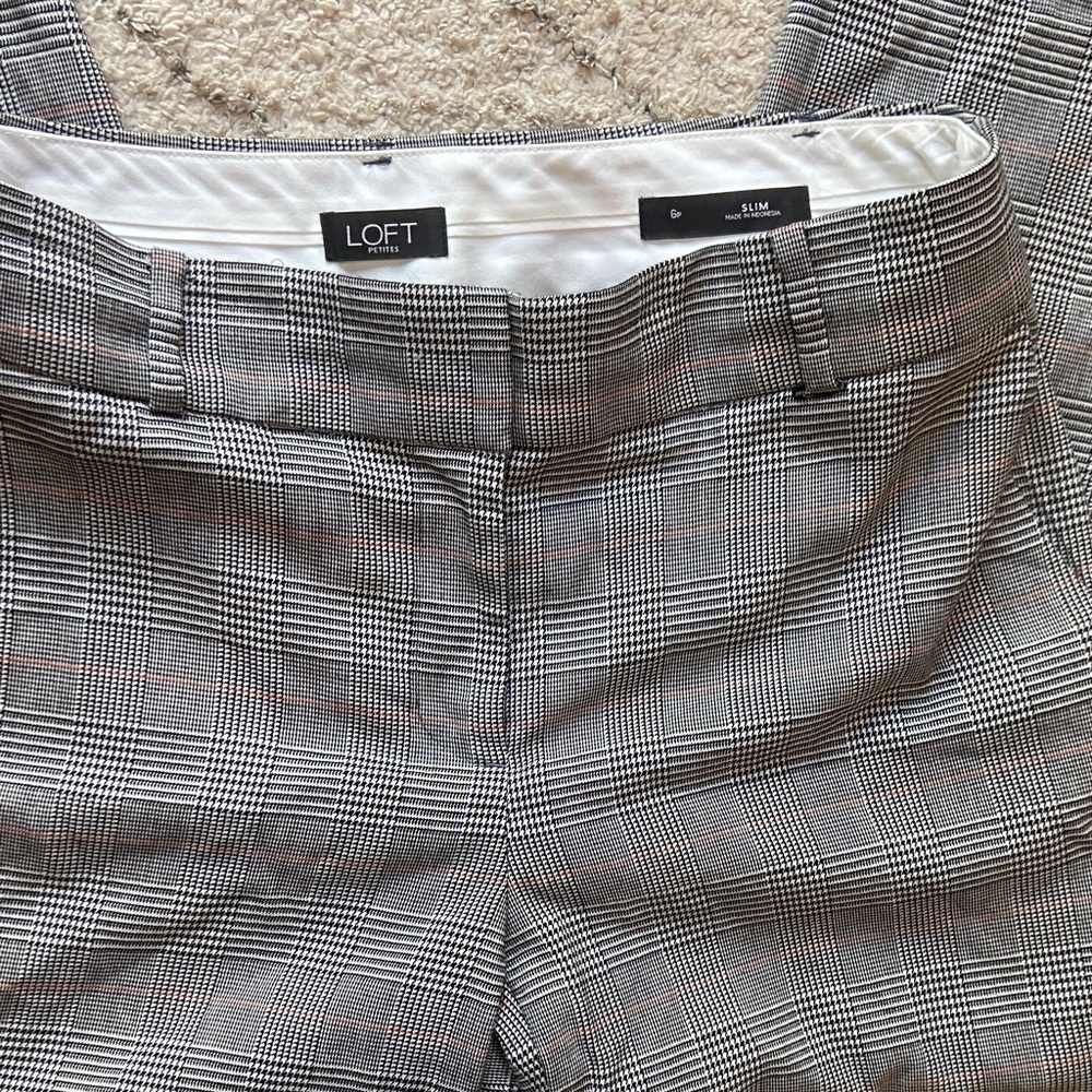 LOFT Checkered Trousers in Black and White